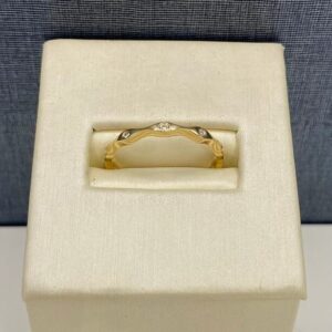 Yellow Gold and Diamond Stackable Ring