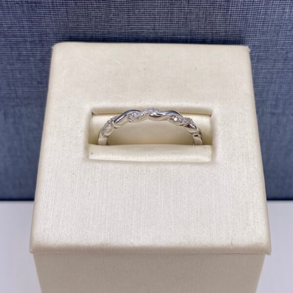 Twisted Diamond and White Gold Ring