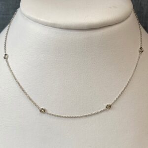 Stationed Diamond Necklace in White Gold