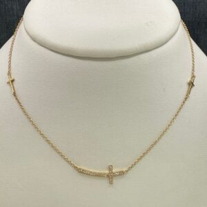 Stationed Cross and Diamond Necklace