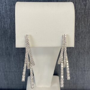 Diamond Flare Earrings in White Gold