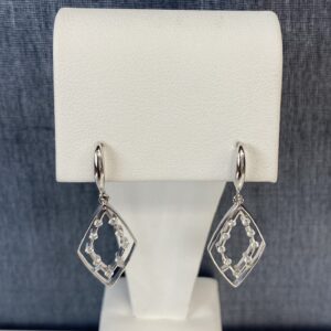 Diamond Earrings with Negative Space in White Gold