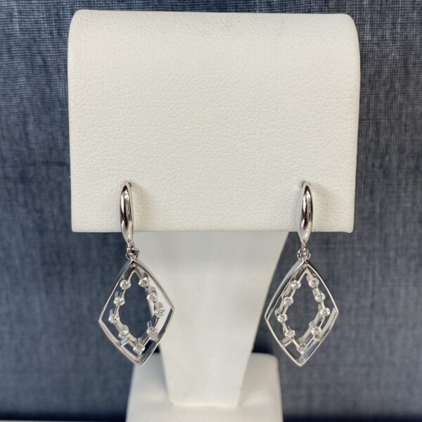 Diamond Earrings with Negative Space in White Gold