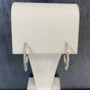 Diamond Hoops in White Gold