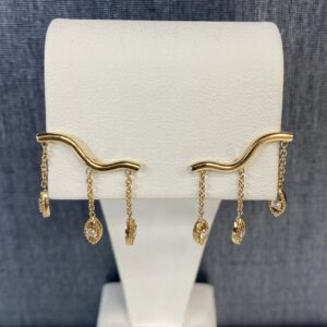 Diamond Drop Earrings in Yellow Gold