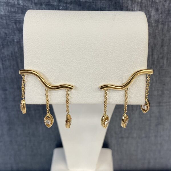 Diamond Drop Earrings in Yellow Gold