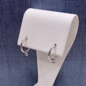 White Gold Earrings with Diamond Dangles