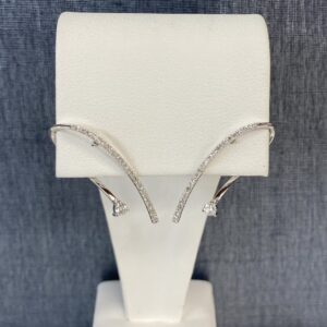 Wrap Around Diamond Earrings in White Gold