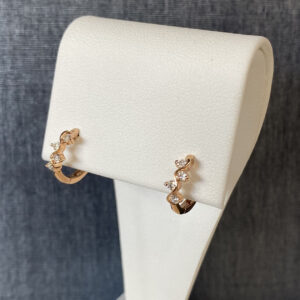 Diamond Vine Huggies in 14k Rose Gold