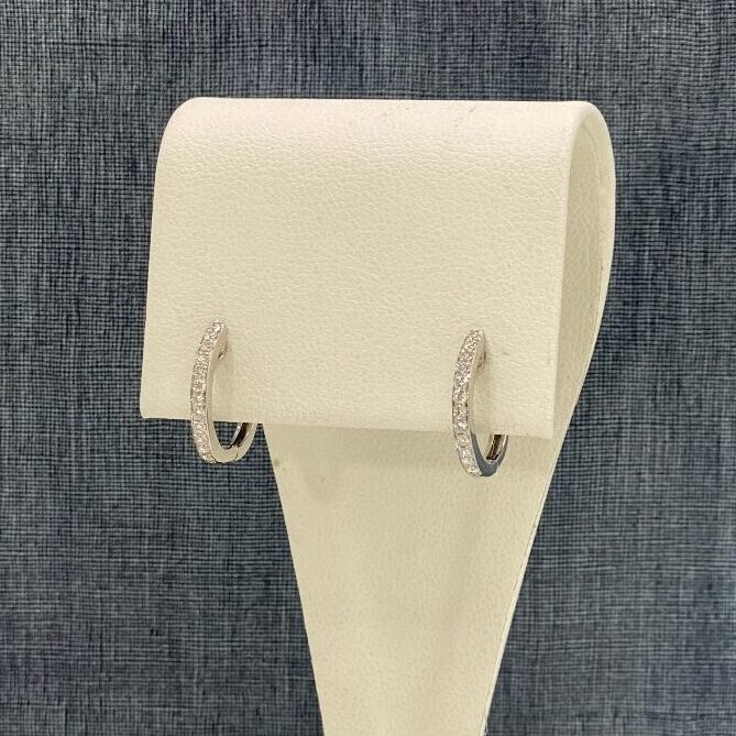 White Gold Diamond Hoops