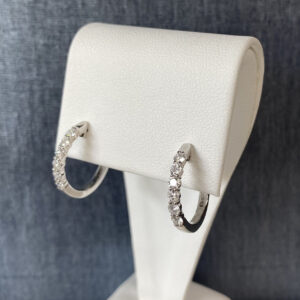 Diamond Huggies in 14k White Gold