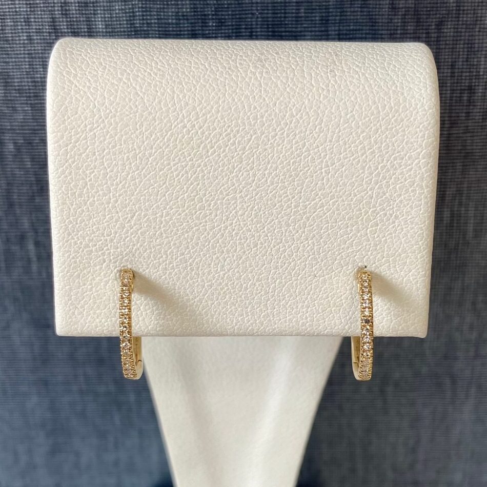 Dia-F10513 Diamond Hoops in Yellow Gold