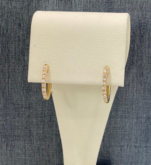 Yellow Gold Diamond Hoops