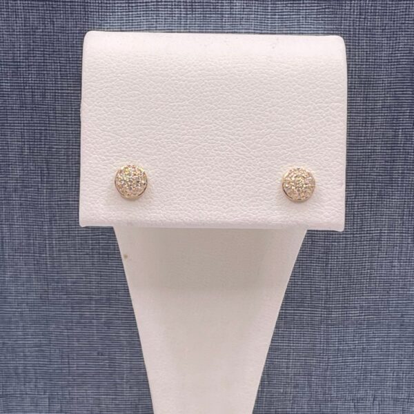 Diamond Cluster Studs in Yellow Gold