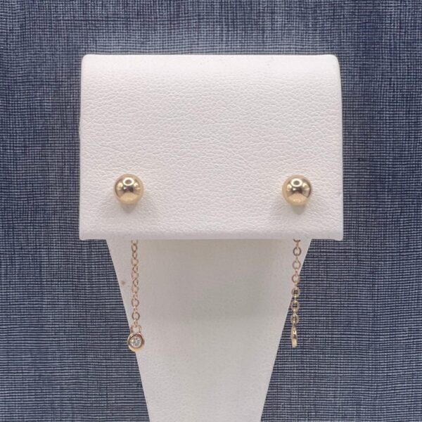 Gold and Diamond Drop Earrings