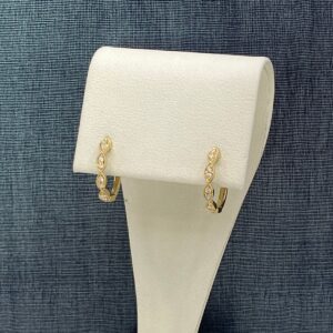 Diamond Huggies with Milgrain Detail
