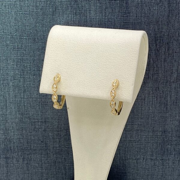 Diamond Huggies with Milgrain Detail