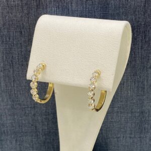Yellow Gold and Diamond Huggies