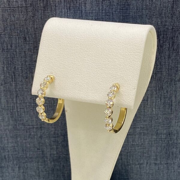 Yellow Gold and Diamond Huggies