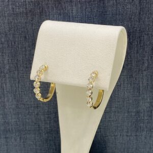 Yellow Gold and Diamond Huggies