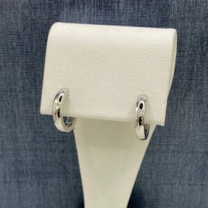White Gold and Diamond Huggies