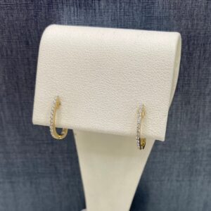 Yellow Gold and Diamond Huggies