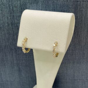 Diamond and Yellow Gold Huggies