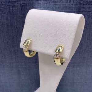 Diamond Huggies in Yellow Gold