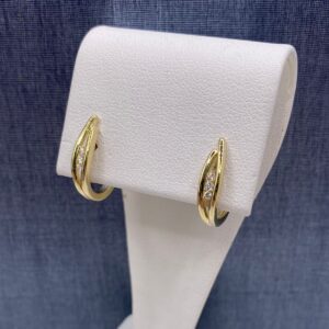 Diamond Huggies in Yellow Gold