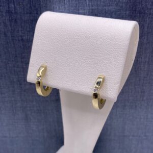 Single Diamond Huggies in Yellow Gold