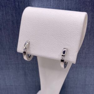 Single Diamond Huggies in White Gold