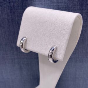 Single Diamond Huggies in White Gold