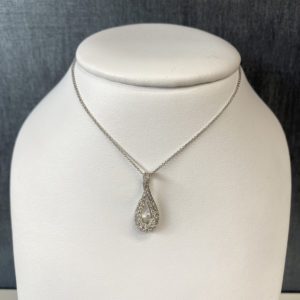 Twisted Diamond Necklace in 14k White Gold