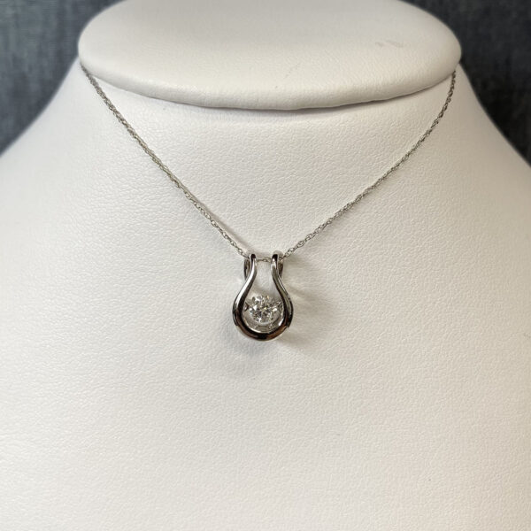 Shimmering Diamond Pendant in 14k White Gold