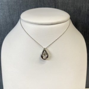 Shimmering Diamond Teardrop Pendant in 14k White Gold