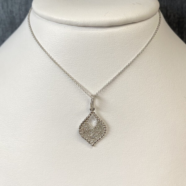 Diamond Cluster Pendant with Negative Space in 14k White Gold
