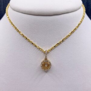 Round Diamond Bail and Halo Mounting