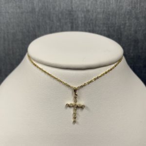 Diamond Cross in 14k Yellow Gold