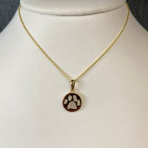 Dia-H06373 Diamond Paw Print in Yellow Gold