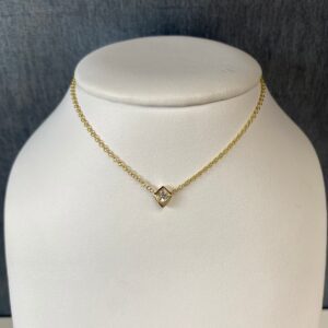 Dia-H06375 Solitaire Diamond Necklace in Yellow Gold