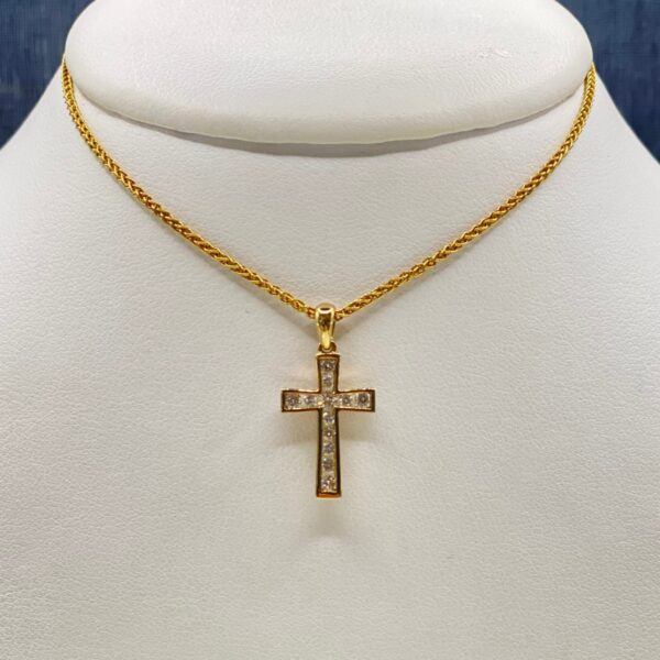 Yellow Gold and Diamond Cross