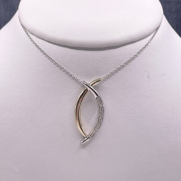 Two Tone Bypass Diamond Necklace