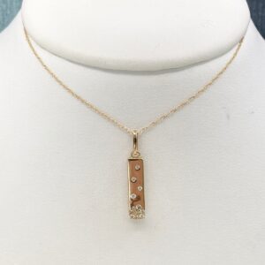 Yellow Gold and Diamond Bar Necklace