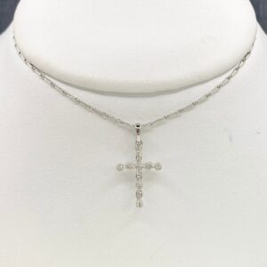 Cross with Diamond and Milgrain Detail