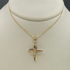 Two Tone Diamond Cross