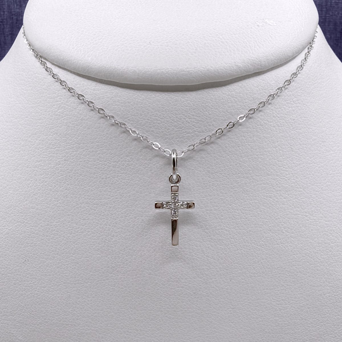 White Gold Diamond Cross