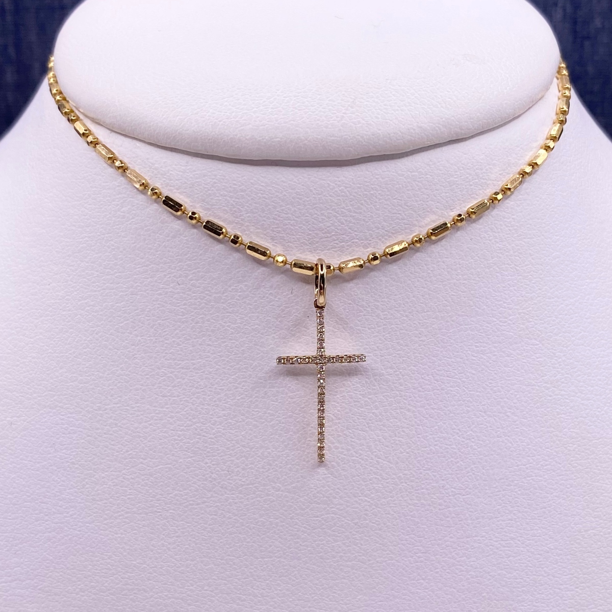 Yellow Gold and Diamond Cross Pendant