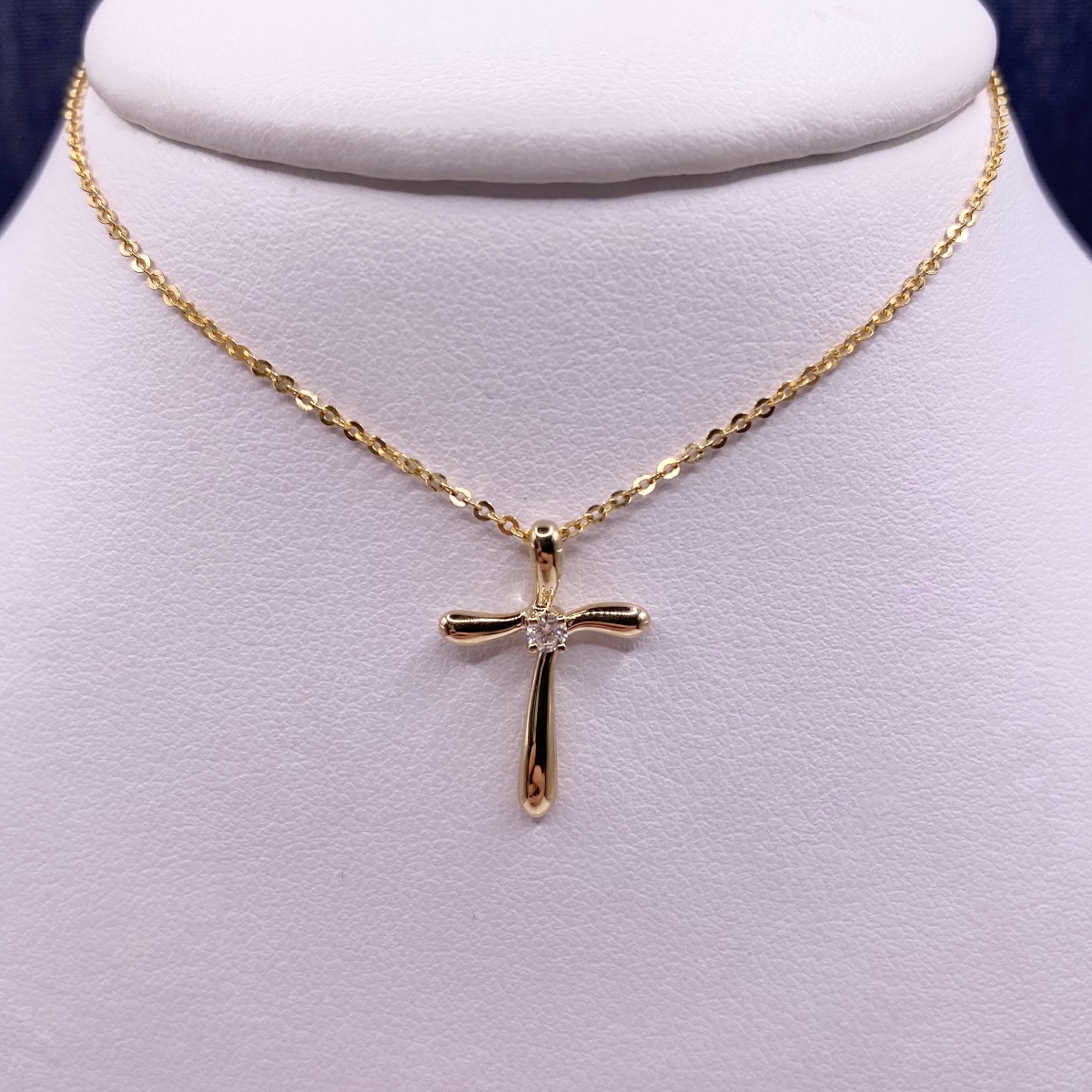 Yellow Gold Diamond Bypass Cross
