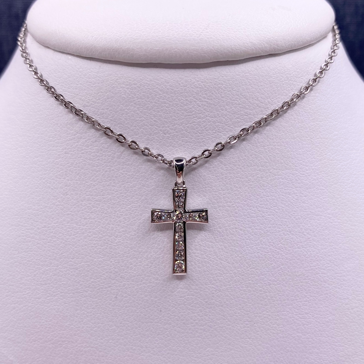 Diamond Cross in White Gold