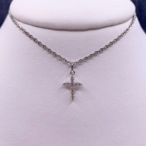 Diamond Cross in White Gold